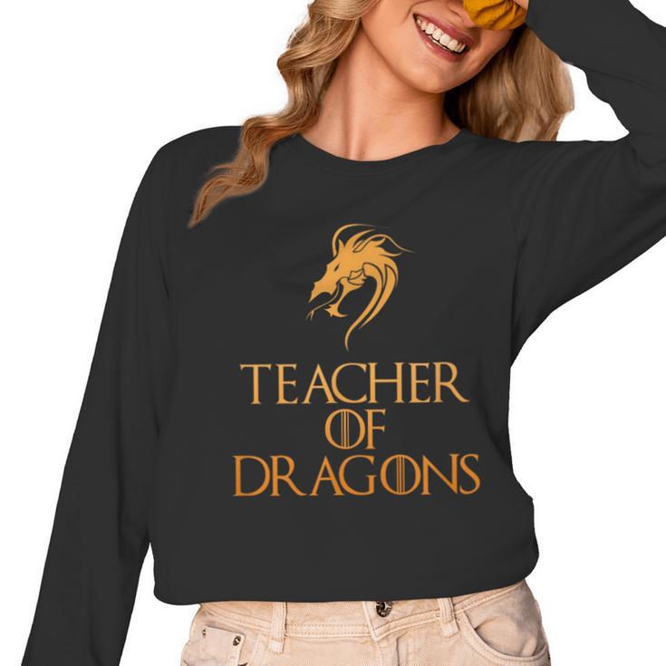 Teacher Of Dragons For Teachers Top Tee T-Shirt Women Long Sleeve T-Shirt