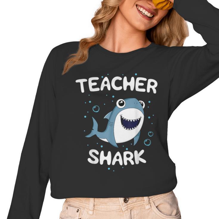 Teacher Shark Teaching Back To School Kindergarten Women Long Sleeve T-Shirt, trending gift Teacher Shark Teaching Back To School Kindergarten Women Long Sleeve T-Shirt, trending gift