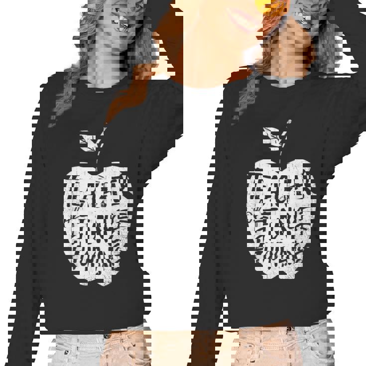 Teacher Of Tiny Humans Preschool Kindergarten Teacher Women Long Sleeve T-Shirt, trending gift