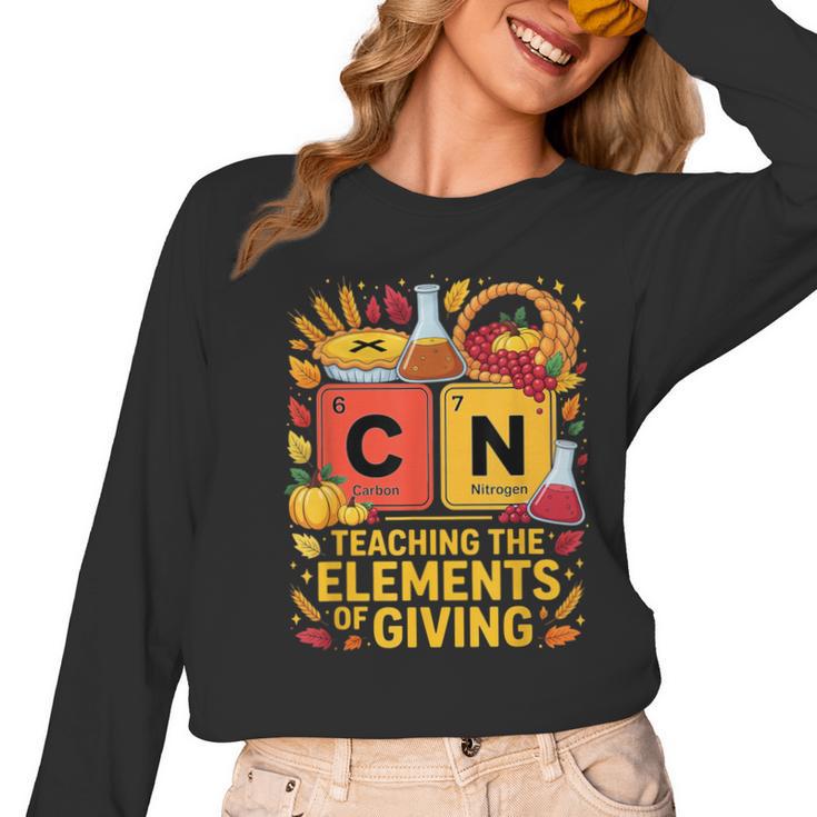 Thanksgiving 67 Meme Science Teacher Periodic Table Women Women Long Sleeve T-Shirt