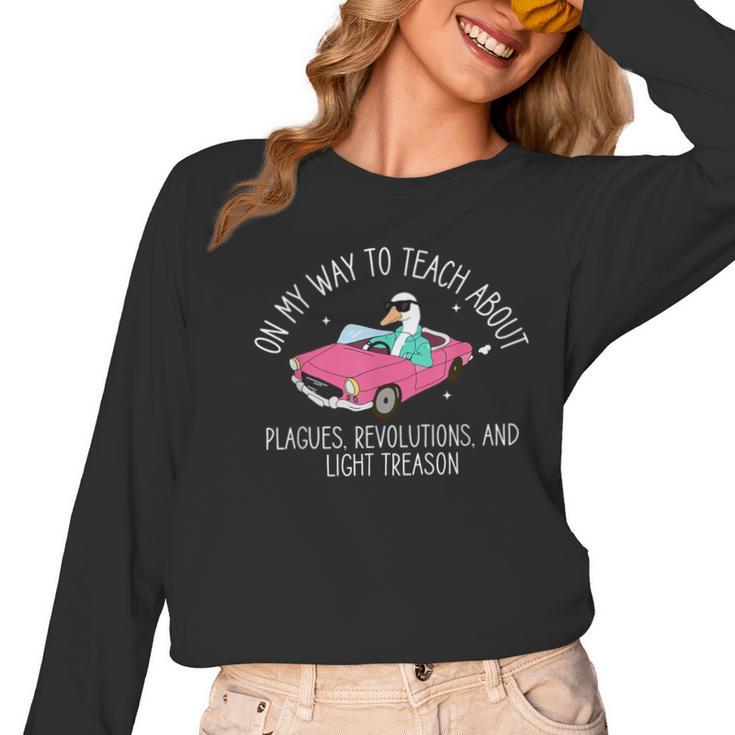 History Teacher Silly Goose Back To School Social Studies Women Long Sleeve T-Shirt