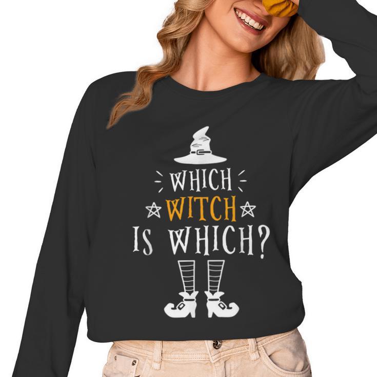 Which Witch Is Which Halloween Grammar Teacher Costume Women Long Sleeve T-Shirt