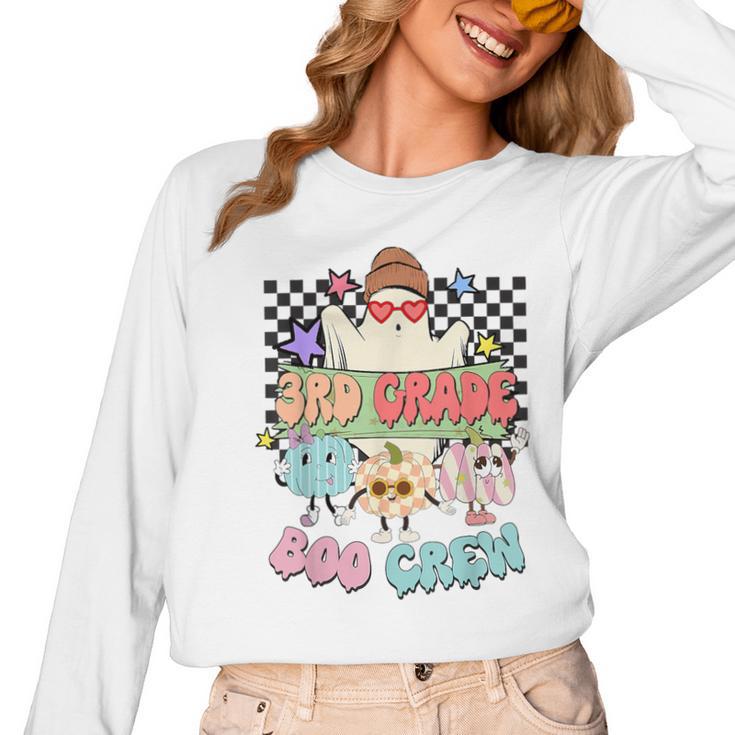 3rd Grade Boo Crew Third Grade Halloween Costume Teacher Kid Women Long Sleeve T-Shirt