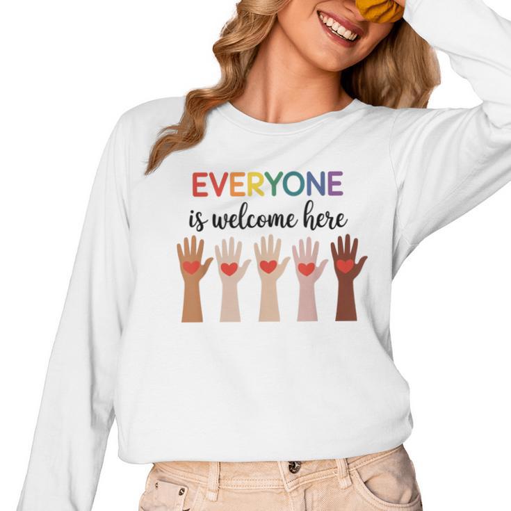 Everyone Is Welcome Here Idaho Teacher Women Long Sleeve T-Shirt