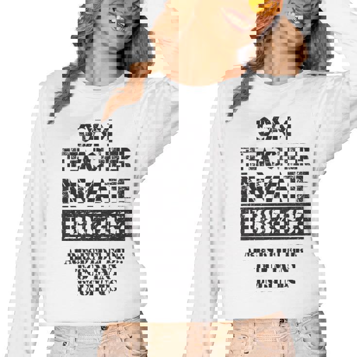 Halloween Gym Teacher Prisoner Costume Women Long Sleeve T-Shirt, trending gift