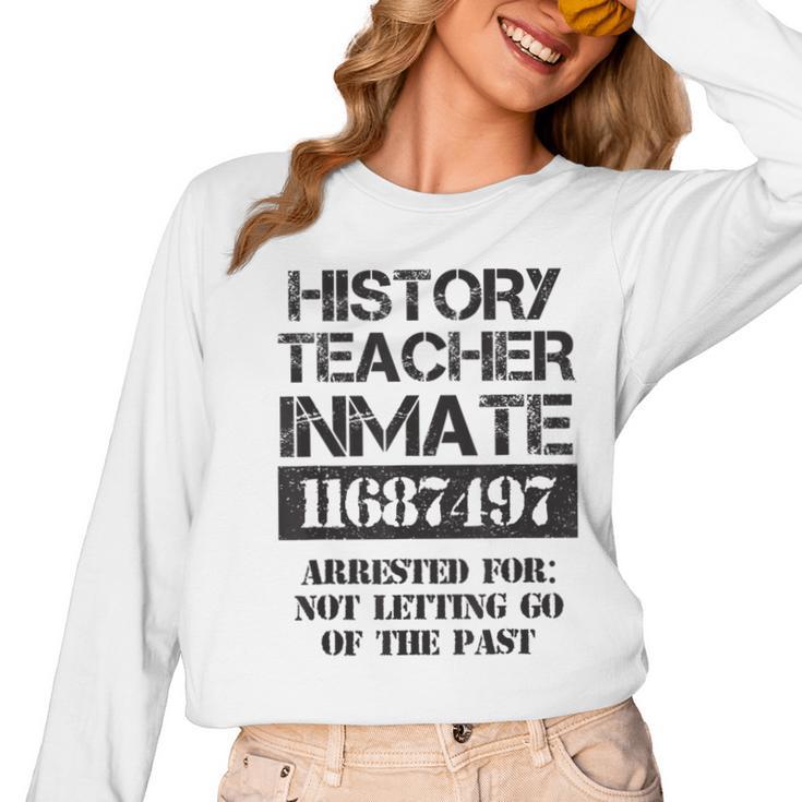 Halloween History Teacher Prisoner Costume Women Long Sleeve T-Shirt