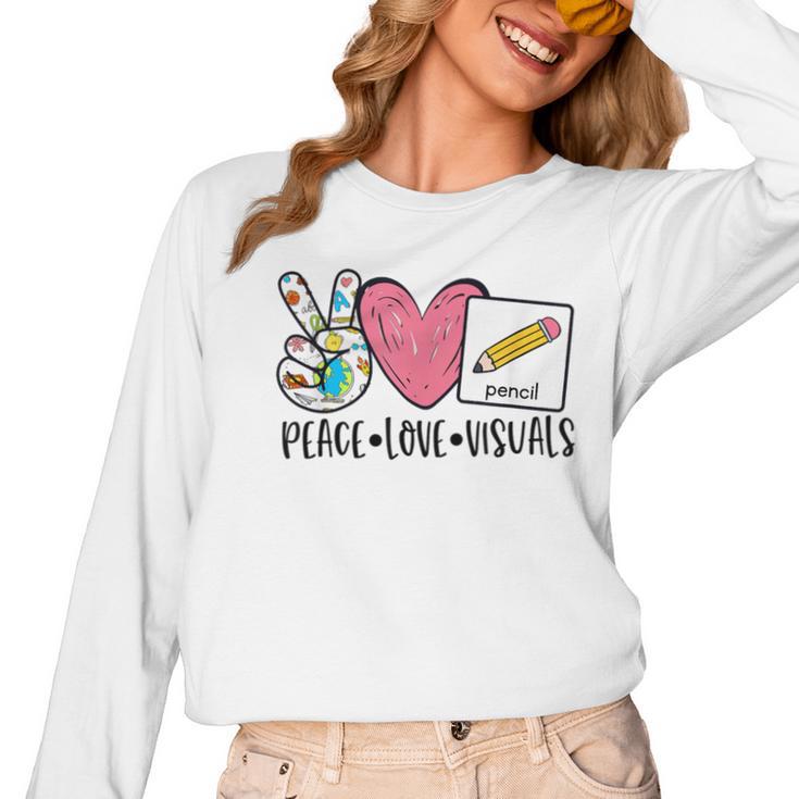 Peace Love Visuals Special Education Teacher Dream Team Women Long Sleeve T-Shirt