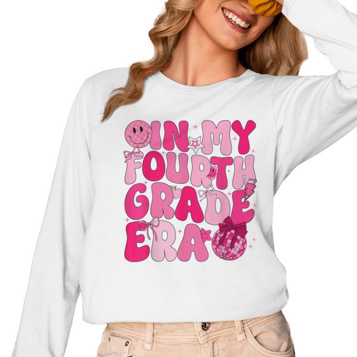 Pink Fourth Grade Era 4th Back To School Grade Teacher Women Long Sleeve T-Shirt
