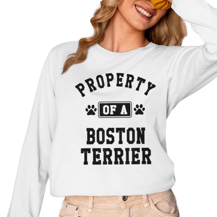 Property Of Boston Terrier Boston Terrier Shirt Women Long Sleeve T-Shirt