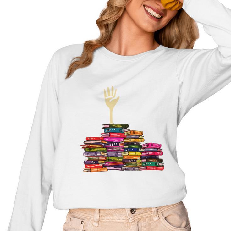 Reading Books Librarian Reader Nerd I'm Ok Teacher School Women Long Sleeve T-Shirt