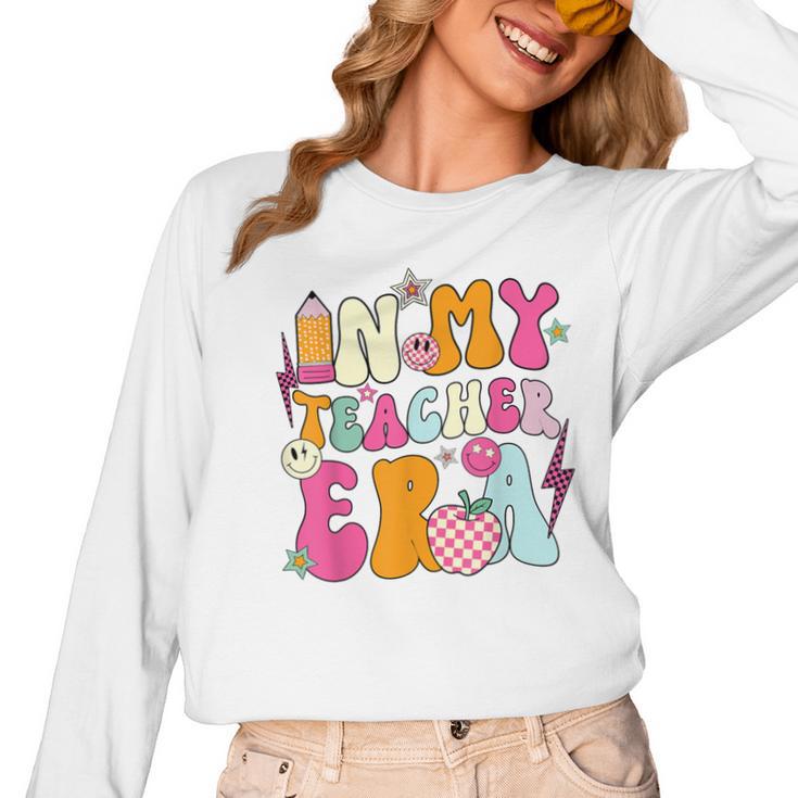 Retro Groovy In My Teaching Era Best Teacher Appreciation Women Long Sleeve T-Shirt
