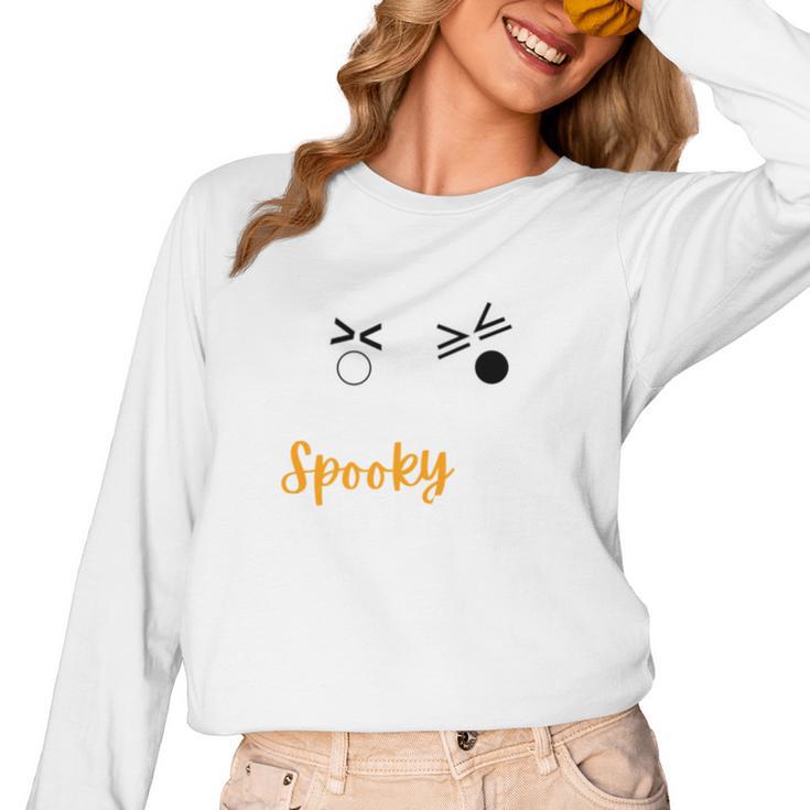 Spooky Inequalities Ghosts Halloween Math Teacher Women Long Sleeve T-Shirt