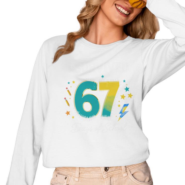 I Survived 67 Days Of School Teachers Students Meme Women Long Sleeve T-Shirt, trending gift I Survived 67 Days Of School Teachers Students Meme Women Long Sleeve T-Shirt, trending gift