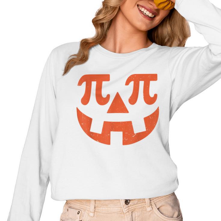 Thanksgiving Math Teacher Pumpkin Pi Pie Math Costume Women Long Sleeve T-Shirt