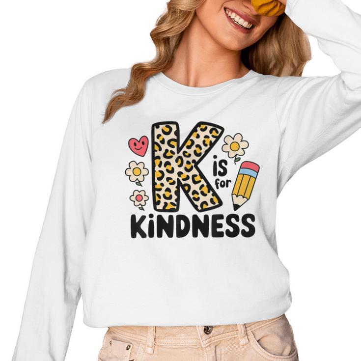 Unity Day Design Kindness Orange Teacher Kids Be Kind Women Long Sleeve T-Shirt