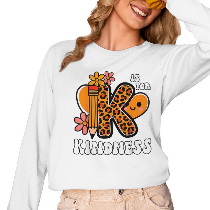 Unity Day Shirt Kindness Orange Teacher Kids Be Kind Women Long Sleeve T-Shirt