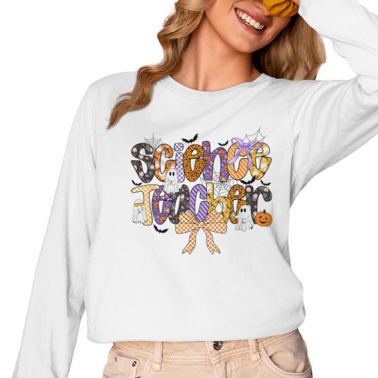 Women Spooky Science Teacher Halloween Science Stem Teacher Women Long Sleeve T-Shirt
