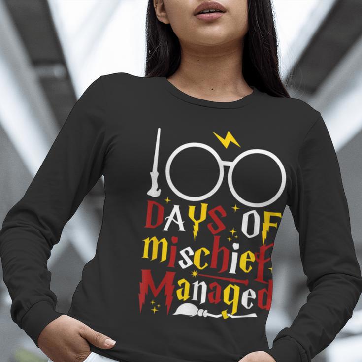 100 Days Of Mischief Managed Teacher Kid 100th Day Of School Women Long Sleeve T-Shirt, funny gift 100 Days Of Mischief Managed Teacher Kid 100th Day Of School Women Long Sleeve T-Shirt, funny gift