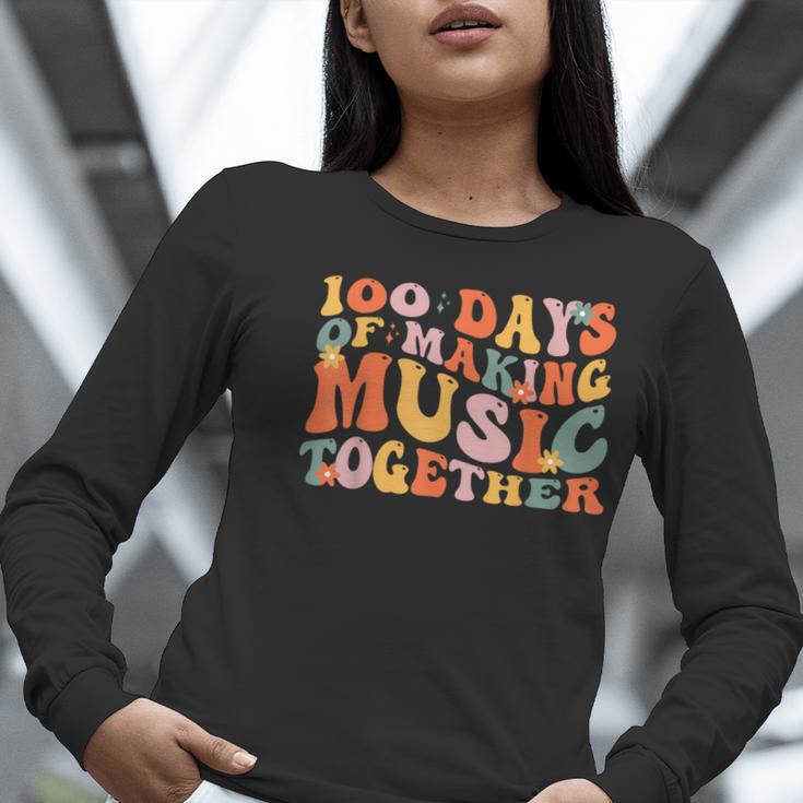 100 Days Of School Music Teacher Women Long Sleeve T-Shirt, funny gift