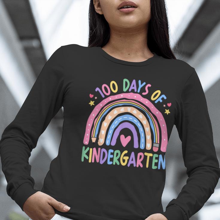 100th Day Of Kindergarten Teacher Kids 100 Days Smarter Women Long Sleeve T-Shirt, funny gift 100th Day Of Kindergarten Teacher Kids 100 Days Smarter Women Long Sleeve T-Shirt, funny gift