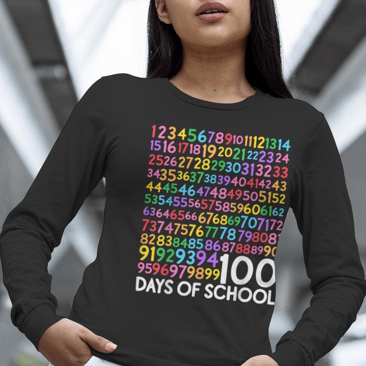 100th Day Of School Teacher Kids 100 Days Math Numbers Women Long Sleeve T-Shirt, funny gift
