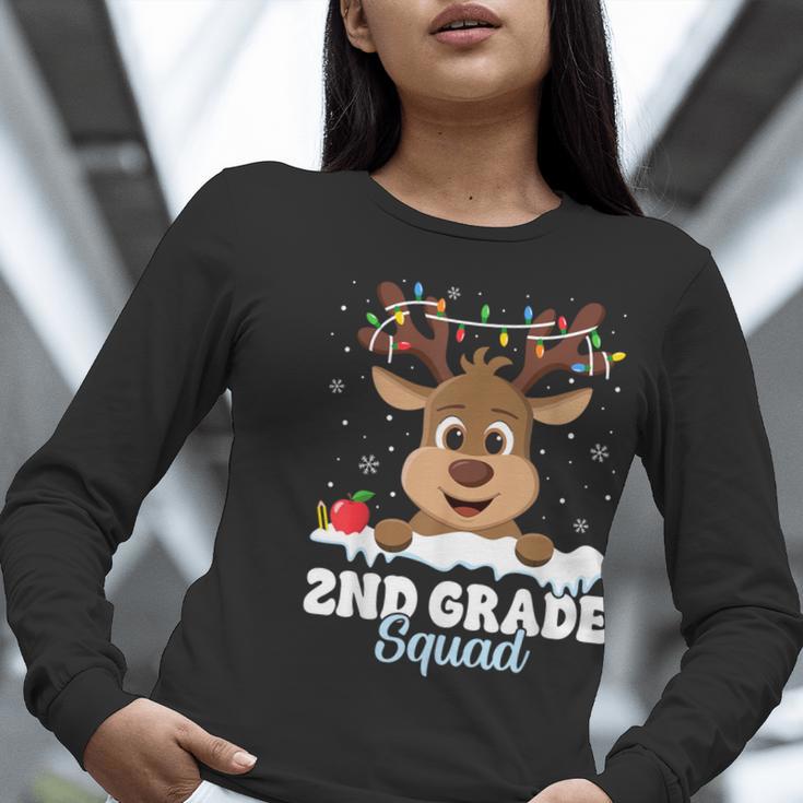 2nd Grade Teacher Christmas Second Grade Squad Reindeer Xmas For Men Women Kids Women Long Sleeve T-Shirt, 2nd Grade Teacher Shirts, funny gift