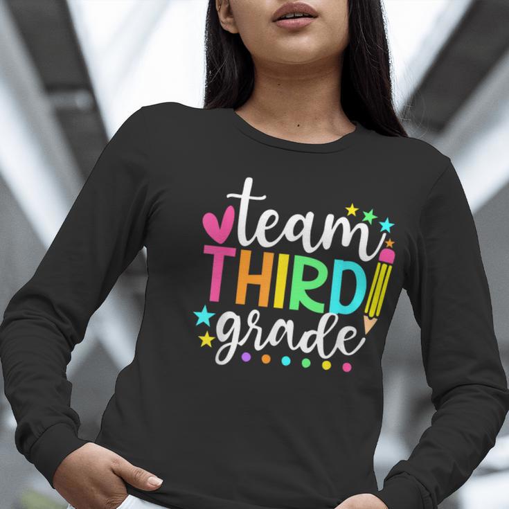 3rd Grade Team Pencil Teacher Student Back To School Girls Women Long Sleeve T-Shirt, funny gift
