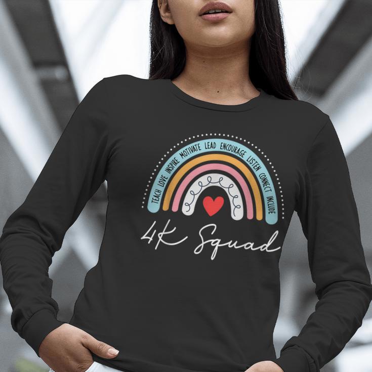 4K Squad Crew Team Teacher Kindergarten Kinder Elementary Women Long Sleeve T-Shirt, funny gift