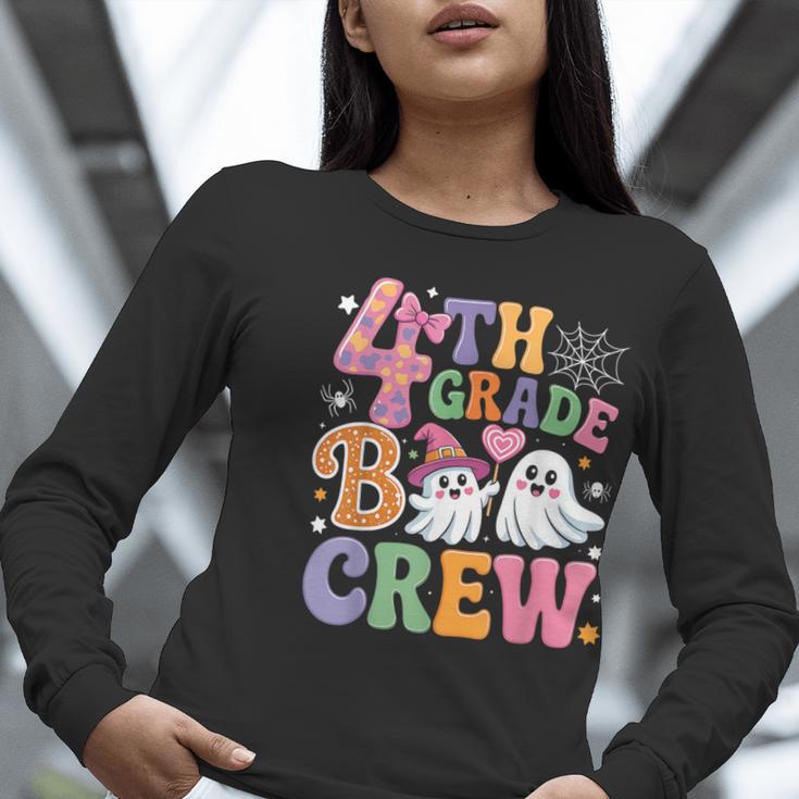 4th Grade Boo Crew Fourth Grade Teacher Kids Happy Halloween Women Long Sleeve T-Shirt, 4th Grade Teacher Shirts, funny gift