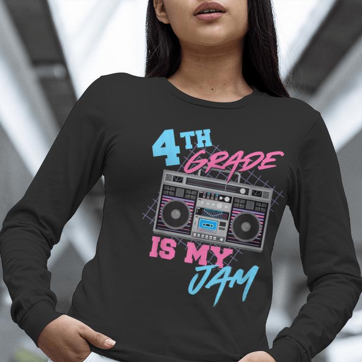 4th Grade Is My Jam Vintage 80s Boombox Teacher Student Women Long Sleeve T-Shirt, 4th Grade Teacher Shirts, funny gift 4th Grade Is My Jam Vintage 80s Boombox Teacher Student Women Long Sleeve T-Shirt, 4th Grade Teacher Shirts, funny gift