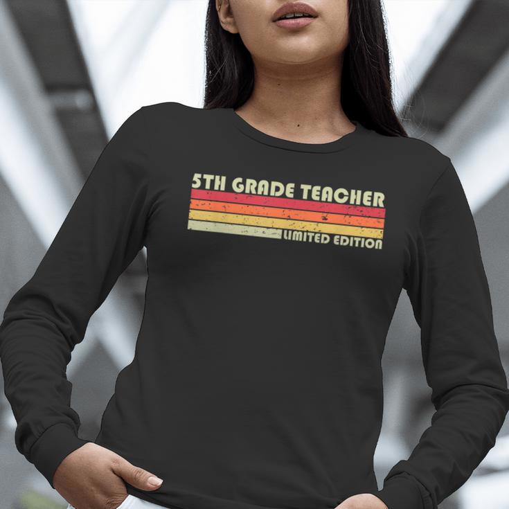 5TH GRADE TEACHER Job Title Profession Birthday Worker Women Long Sleeve T-Shirt, funny gift
