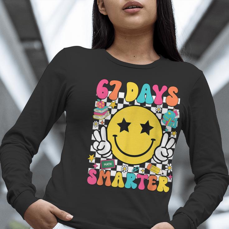 67th Day Of School Shirt 67 Days Smarter Teacher Boy Girls Women Long Sleeve T-Shirt, funny gift