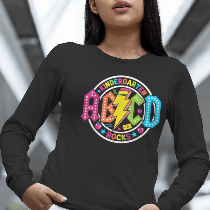 ABCD Kindergarten Rocks Back To School Teachers Students Women Long Sleeve T-Shirt, funny gift ABCD Kindergarten Rocks Back To School Teachers Students Women Long Sleeve T-Shirt, funny gift