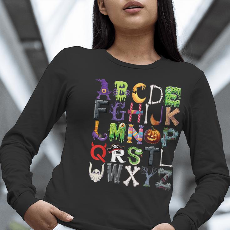 ABCs Alphabet Halloween Learning Kindergarten Teachers Women Long Sleeve T-Shirt, funny gift ABCs Alphabet Halloween Learning Kindergarten Teachers Women Long Sleeve T-Shirt, funny gift