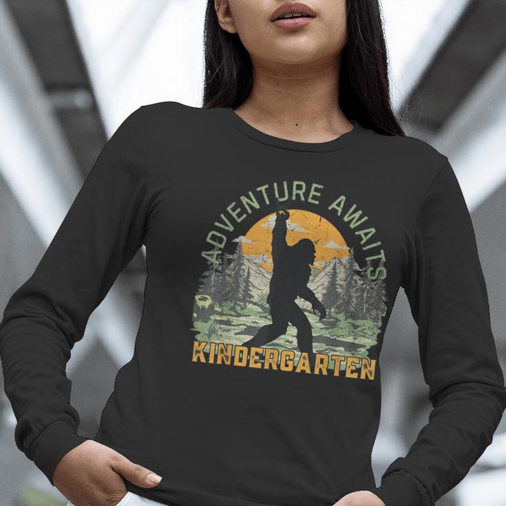 Adventure Awaits Bigfoot Teacher Kindergarten Back To School Women Long Sleeve T-Shirt, funny gift Adventure Awaits Bigfoot Teacher Kindergarten Back To School Women Long Sleeve T-Shirt, funny gift