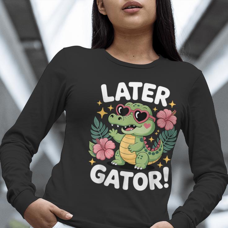 Alligator Later Gator Teacher Summer Last Day Fun Women Long Sleeve T-Shirt, funny gift