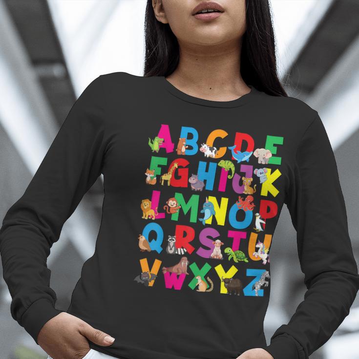 Alphabet Animals ABCs Zoo Kids Boys Girls Teacher Women Long Sleeve T-Shirt, funny gift