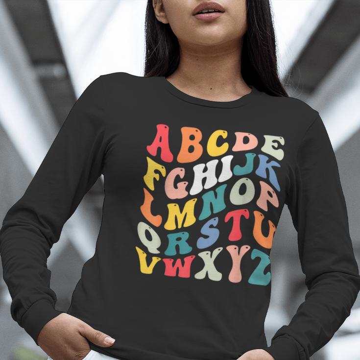 Alphabet Hi Back To School ABC Pre K Kindergarten Teacher Women Long Sleeve T-Shirt, funny gift