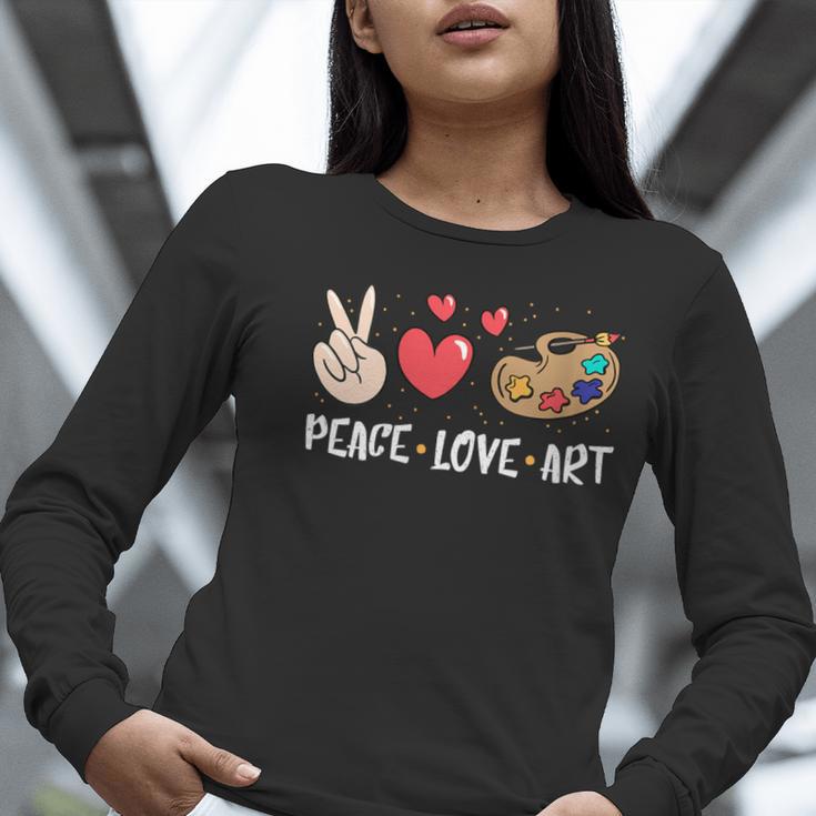 Art Teacher Peace Love Art For Artists And Painters Women Long Sleeve T-Shirt, funny gift Art Teacher Peace Love Art For Artists And Painters Women Long Sleeve T-Shirt, funny gift