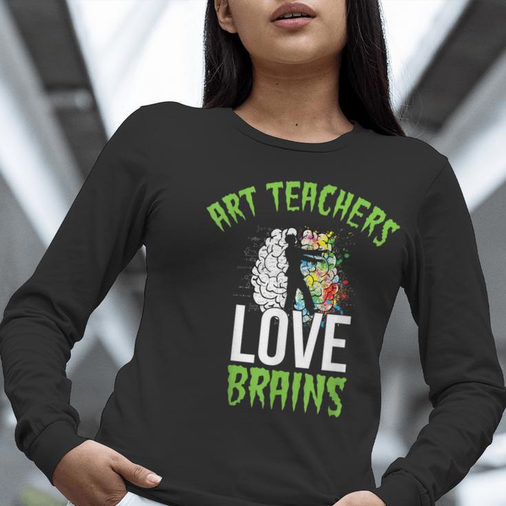 Art Teachers Love Brains Shirt Halloween Zombie Teaching Tee Men Women Kids Women Long Sleeve T-Shirt, funny gift Art Teachers Love Brains Shirt Halloween Zombie Teaching Tee Men Women Kids Women Long Sleeve T-Shirt, funny gift