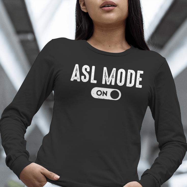 ASL Mode Sign Language Deaf ASL Teacher Women Long Sleeve T-Shirt, funny gift