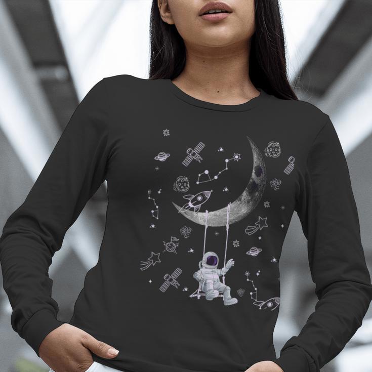 Astronaut Purple Moon Swing NASA Space Science Teacher Women Long Sleeve T-Shirt, Science Teacher Shirts, funny gift Astronaut Purple Moon Swing NASA Space Science Teacher Women Long Sleeve T-Shirt, Science Teacher Shirts, funny gift