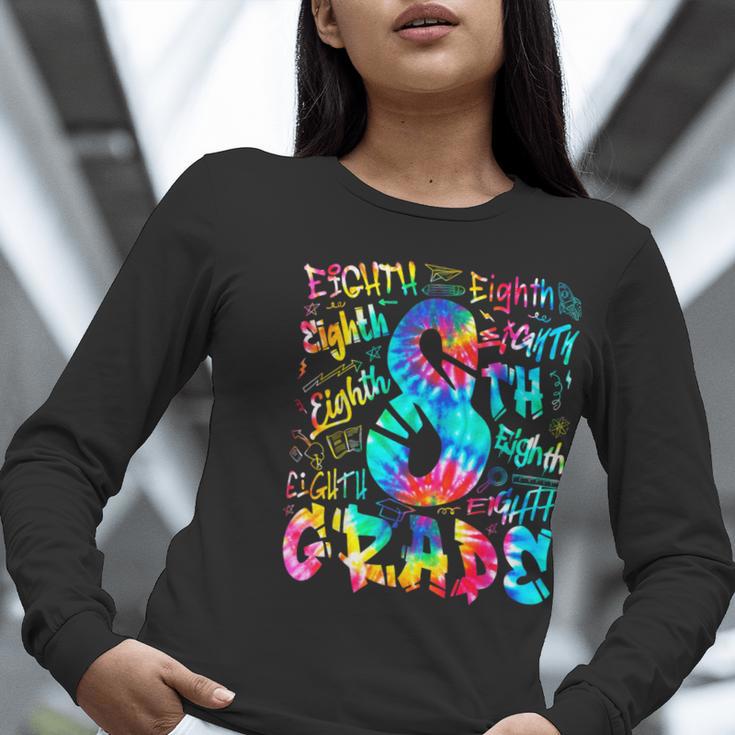 Back To School Eighth 8th Grade Tie Dye Typography Teacher Women Long Sleeve T-Shirt, funny gift Back To School Eighth 8th Grade Tie Dye Typography Teacher Women Long Sleeve T-Shirt, funny gift