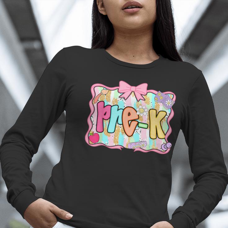 Back To School Pre-K Preppy Teacher Girl Women Long Sleeve T-Shirt, funny gift Back To School Pre-K Preppy Teacher Girl Women Long Sleeve T-Shirt, funny gift