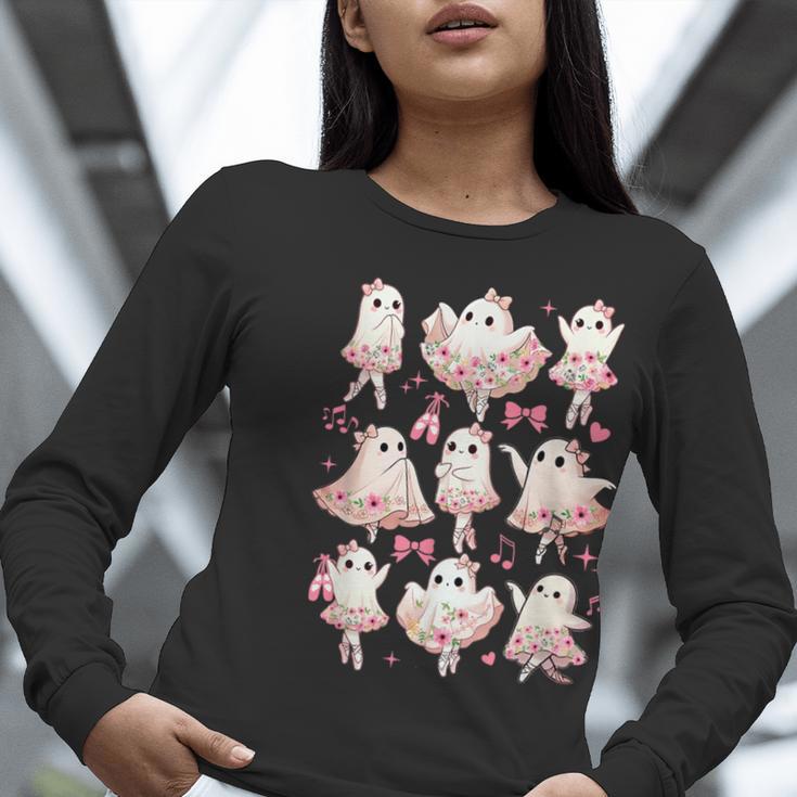 Ballet Ghost Ballet Dancer Spooky Dance Halloween Teacher Women Long Sleeve T-Shirt, funny gift Ballet Ghost Ballet Dancer Spooky Dance Halloween Teacher Women Long Sleeve T-Shirt, funny gift