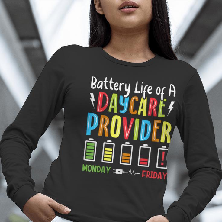 Battery Life Of Daycare Provider Childcare Teacher Women Long Sleeve T-Shirt, funny gift Battery Life Of Daycare Provider Childcare Teacher Women Long Sleeve T-Shirt, funny gift