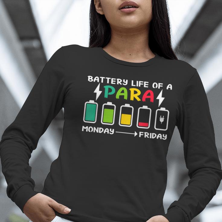 Battery Life Of a Paraprofessional Para Teacher Life Women Long Sleeve T-Shirt, funny gift Battery Life Of a Paraprofessional Para Teacher Life Women Long Sleeve T-Shirt, funny gift