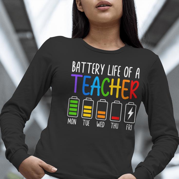 Battery Life Of A Teacher School Teacher Appreciation Women Long Sleeve T-Shirt, funny gift Battery Life Of A Teacher School Teacher Appreciation Women Long Sleeve T-Shirt, funny gift