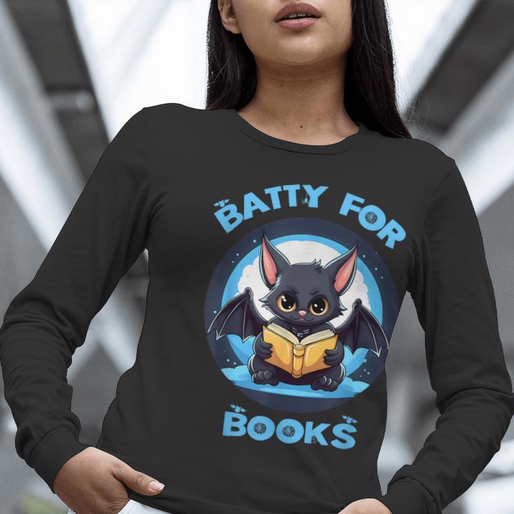 Batty About Books Lover Teacher Librarian Bookish Halloween For Men Women Kids Women Long Sleeve T-Shirt, funny gift Batty About Books Lover Teacher Librarian Bookish Halloween For Men Women Kids Women Long Sleeve T-Shirt, funny gift