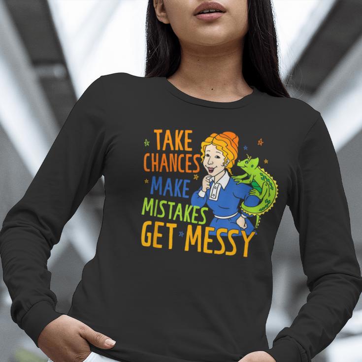 Beauty Teacher Take Chances Make Mistakes Get Messy Women Long Sleeve T-Shirt, funny gift